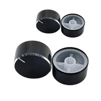 Tapa de Perilla de Amplificador de Volumen de Metal Negro Liso Personalizada de 26*14MM, Eje de Flor de 6MM, Mecanizado CNC para Aleación de Aluminio