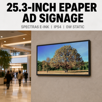 Layar Digital E-Ink 25,3 Inci untuk Pusat Perbelanjaan, Toko Serba Ada, Display Ritel, Mesin Iklan Digital E-Paper CMS