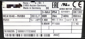 Plc MCA 10I40-RV0B0 16168295 08kW 서보 비동기 모터 리졸버 - Product Image 3