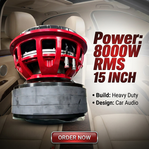 Subwoofer SPL de 15 Pulgadas y 2 Ohmios, 8000W RMS, Triple Imán, Altavoz de Bajos para Auto, Muestra OEM Disponible, Entrega Rápida, 15125-059T - Product Image 1