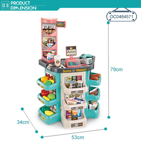 Jeu éducatif de jouet de caissier de semblant de marché superbe de rôle avec le mini chariot - Product Image 5