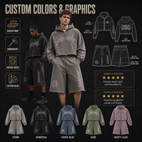 Ensemble sweat-shirt et short décontracté pour homme, motif graphique, coupe oversize, style streetwear, vente en gros OEM