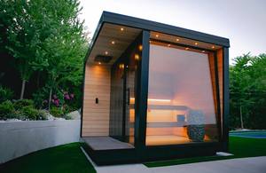 Sauna à cadre noir, sauna extérieur multi-verre, cabine de sauna, poêle de sauna pour la santé, environnement luxueux de jardin, <span class=keywords><strong>spa</strong></span> de jardin paysagé - Product Image 4