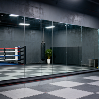 Miroir de sécurité à prix abordable avec support en vinyle et bord poli plat pour applications en salle de sport, fitness et studio de danse
