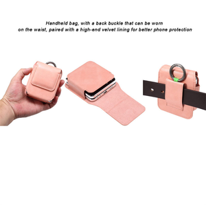 Funda de Cuero Vintage de Color Sólido para Samsung Galaxy Z Flip 8 7 6 5 4 3, Funda de Cintura para Uso Diario y Viajes al Aire Libre - Product Image 4