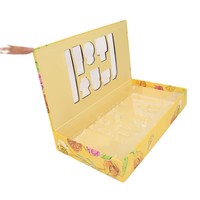 Caja de Regalo de Papel Reciclable Amarillo de Alta Calidad con Logotipo Personalizado, Ventana de PET, Grabado en Relieve y Laminado Mate para Juguetes Pequeños