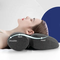 Oreiller de traction cervical ergonomique haute densité en forme de papillon, tricoté, avec rembourrage en mousse à mémoire de forme et housse amovible lavable, idéal pour les hôtels