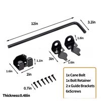 En gros, Loquet de portail en acier galvanisé, type boulon de clôture et boulon de canne, 12 et 17 pouces, pour portails, clôtures de jardin en bois ou en métal et portes extérieures