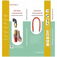 Kit de raccordement rapide pour tuyau de gaz de 36 pouces, tube flexible en acier inoxydable ondulé, coudé 3/4 " femelle x 3/4 " mâle, 360° °   Rotation