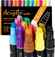 Stylos à peinture acrylique de 10 mm, marqueurs personnalisés, marqueur graffiti, mop