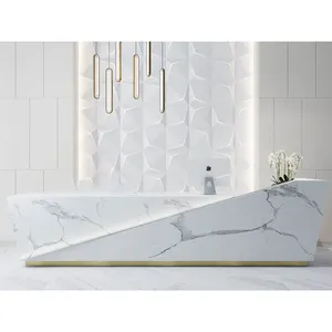 Parametric Timber And White Beauty Salon Office Furniture Bar Led Circle Marble Stone Standard Dimension Circular Reception Desk