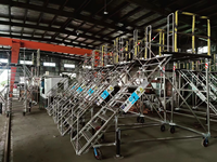 Plateforme de travail mobile robuste à roues, hauteur réglable, pour réparation/remplacement, usage industriel, aéronautique et entrepôt