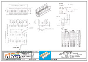 FUB-PDxxyy-5Xxx ฟิวเจอร์บัส 2.0 มม. ชาย แบบ DIP 180 °   ขั้วต่อสำหรับแผงวงจรหลังเซิร์ฟเวอร์ กระแสไฟสูง 1000V ทนทานต่อการใช้งาน - Product Image 2