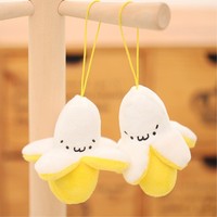 Adorable Peluche de Plátano Pelado, Mini Muñeco de Plátano Súper Tierno, Colgante de Fruta para Baby Shower