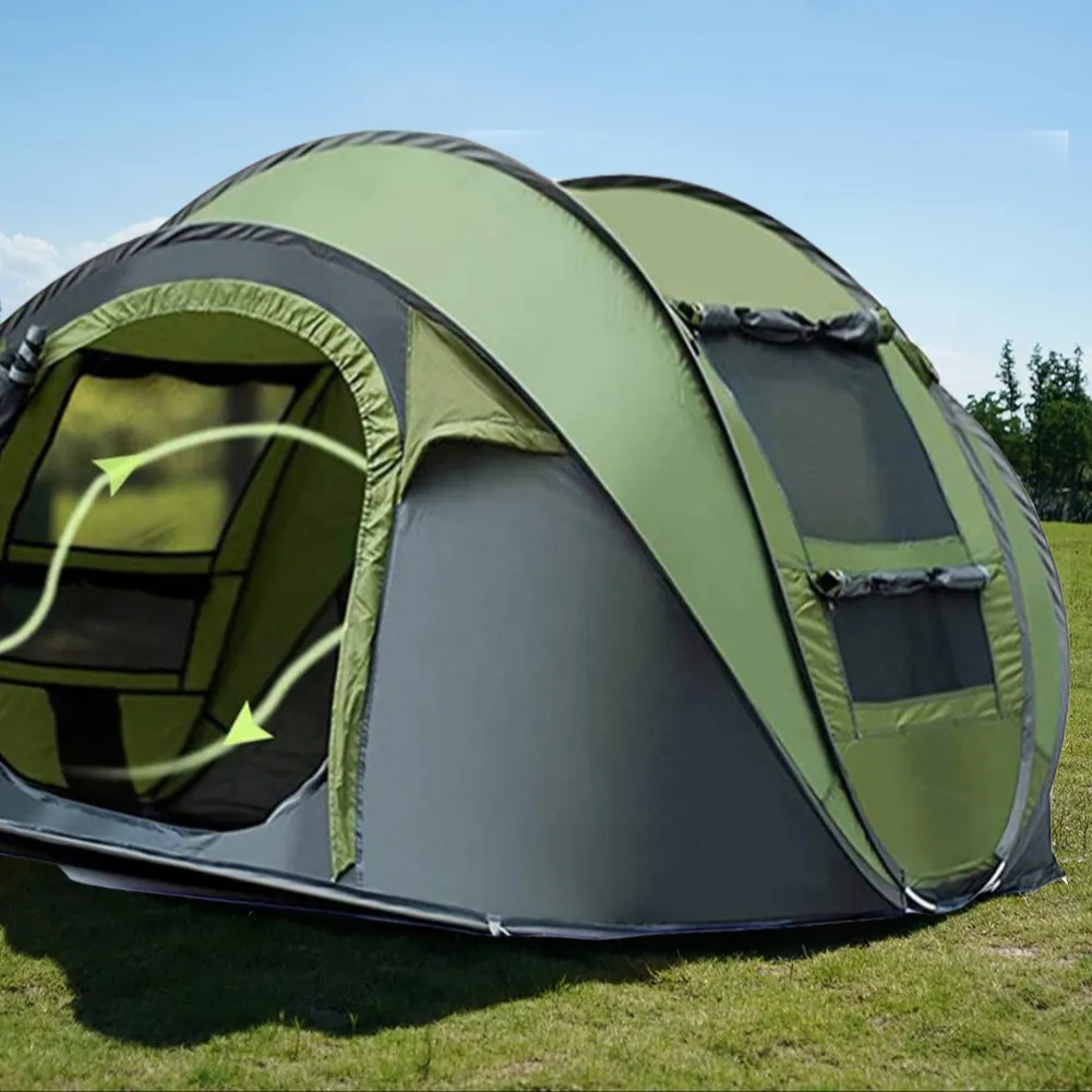 Popup Pop Up Zelt Camping Outdoor Zelt 6 Personen Automatische Outdoor Doppels chicht Familie Luxus Camping Artikel Heckklappen zelt