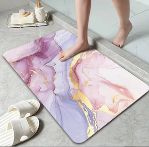 Alfombra de Baño Moderna y Sostenible con Patrón Abstracto Rectangular, de Goma Absorbente Antideslizante, Fácil de Cuidar, para Hogar y Hotel - Product Image 4