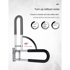 Toilet Safety Rail for Elderly Seniors Adjustable Frame Hand Disabledgrab Wall Bathe Best Height Installation with Easy Arm - Product Image 3