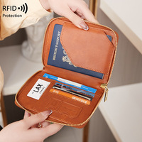 Nouveau multifonctionnel avion billet Clip voyage crédit porte-carte portefeuille RFID bloquant personnalisé en cuir porte-passeport