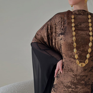 Elegante Cardigan Kimono con Perline, Abaya Ispirata al Medio Oriente, Copricostume da Sera per Uso Quotidiano, Giacca Kimono Lunga Ricamata - Product Image 3