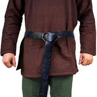 Ceinture à boucle médiévale Ecowalson, style rétro vintage, en cuir PU, pour femmes et hommes, pour costume de cosplay viking ou pirate