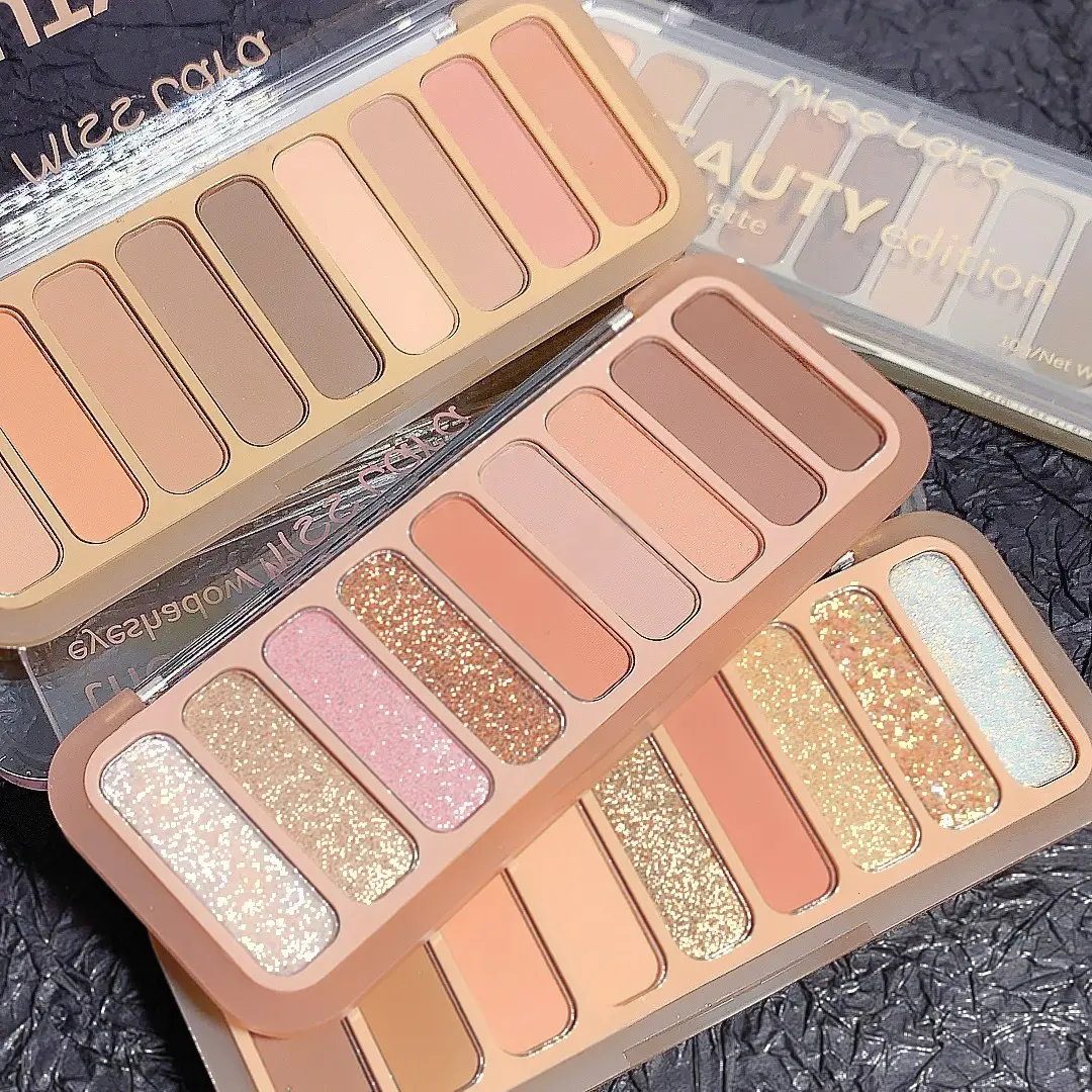 Paleta de sombra de ojos y rubor, Etiqueta Privada, pigmento suelto sombra de ojos, paleta de sombra de ojos acrílica transparente, neutral