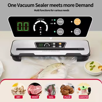 Machine d'emballage sous vide électrique portative pour aliments frais, panneau en acier inoxydable étanche, écran LCD, fonctionnement automatique