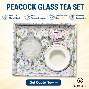 Elegante Teiera in Vetro con Motivo Floreale a Pavone, Infusore in Ceramica <span class=keywords><strong>e</strong></span> Base Riscaldante, Perfetta per Preparare <span class=keywords><strong>Tisane</strong></span>, Frutta o Tè Nero - Product Image 2