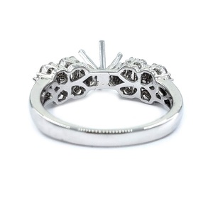 Magnifique bague de fiançailles et de mariage en or blanc massif 18 carats avec diamant véritable 1 carat taille baguette, semi-monture pour femme, vente en gros - Product Image 2