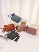 Dompet Wanita Model Baru 2026, Dompet Koin Kulit PU, Tas Kecil dengan Tali Gantung, Tas Clutch Gaya Vintage, Gantungan Kunci, Dompet Tangan