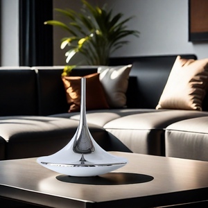 Mesa de centro moderna de metal plateado para decoración del hogar, adorno giratorio giroscópico para sala de recepción de Hotel, vestíbulo de escritorio, decoración del hogar - Product Image 2