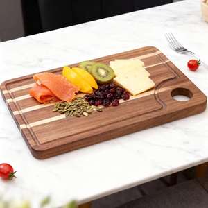 Planche à découper rectangulaire en bois massif de qualité supérieure, design durable, finition polie, passe au lave-vaisselle, pour la maison - Product Image 3