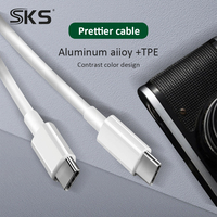 Cable de Carga USB2.0 Tipo C a Tipo C de 60W, Cable Tipo C de Carga Rápida para Teléfono Móvil y Portátil