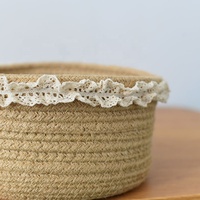 Corde de rangement en toile de jute tissée à la main tressée en coton naturel pour table