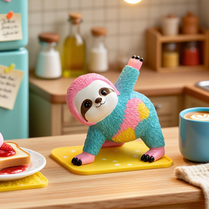 Carino animale colorato che fa la statua sportiva i migliori regali all'amante del bradipo pronto per la spedizione di nuova <span class=keywords><strong>vendita</strong></span> arcobaleno resina Yoga - Product Image 4