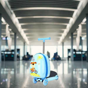 Оптовая продажа, Многофункциональный чемодан на колесах для детей, 18 дюймов, ABS, скутер, чемодан с мультяшным дизайном для путешествий - Product Image 1