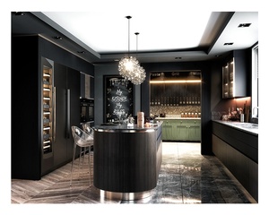 Hiện đại Châu Âu Đen UV sơn mài gỗ Modular đầy đủ hoàn chỉnh Tủ Bếp thiết lập sẵn sàng để lắp ráp - Product Image 6