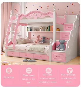 <strong>Hello</strong> <strong>Kitty</strong> Princess Bunk <strong>Bed</strong> Small Apartment Solid Wood Foot Slide Children <strong>Bed</strong> - Product Image 3