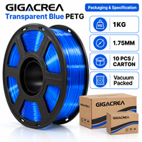 Filamen PETG Biru Transparan 1KG untuk Printer 3D FDM Grosir OEM Label Pribadi Pasokan Massal Produsen