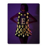 Costume de danse orientale lumineux à LED, lumières colorées programmables, logo personnalisé, pour scène, bar, boîte de nuit, polyester, adultes