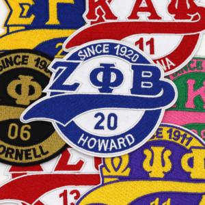 大学联谊会绣花铁斜纹希腊字母联谊会补丁 - Product Image 5