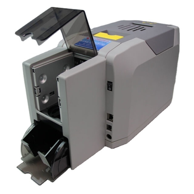 ID Card Printer S28 Dye Sublimation Dual-Sided PVC CR80 with USB & Ethernet Interface 300dpi Resolution 100 Cards Feeder
