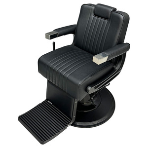 Fauteuil de Barbier Professionnel Rétro QuMeng Robuste Tout Noir, Chaise de Coiffure de Luxe pour Salon de Coiffure, Prix de Gros - Product Image 6