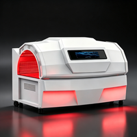 Lit de thérapie par lumière rouge motorisé professionnel de 19 pouces avec écran LCD, 633 nm, 810 nm, 850 nm, 940 nm, chambre de photothérapie infrarouge pour tout le corps