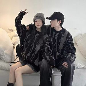Soft Zebra Print <strong>Mock</strong> Fur Sweater Unisex Loose Fit <strong>Jumper</strong> | Warm Textured Knit Top, Chic Urban Style for Fall &amp; Winter - Product Image 1
