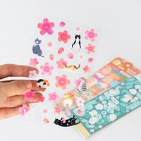 Feuille d'autocollants holographiques imperméables personnalisés en vinyle transparent, découpés à la forme, mignons, feuilles d'autocollants personnalisées