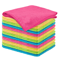 Chiffon de nettoyage en microfibre lavable multicolores pour essuyer les comptoirs de cuisine