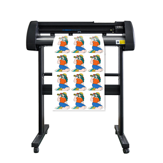 High Accuracy 720 mm Auto Contour Cutting Plotter Fast Speed High Quality Vinyl Cutting Machine Sticker Trademark with Software