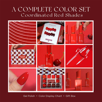 Missgel Nouveau Coffret Cadeau de Vernis Gel Rouge pour Fêtes Automne-Hiver, Nail Art OEM, 10 Couleurs, Sans HEMA, Sans TPO, Gel UV Haute Pigmentation