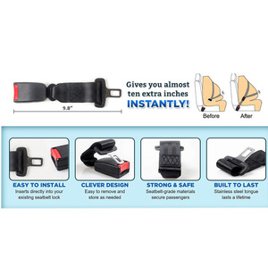 Extensor de cinturón de seguridad para automóvil, 2,1 cm de ancho, 3 puntos, para adultos, embarazadas y usuarios de talla grande - Product Image 4