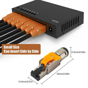Connecteur Ethernet <span class=keywords><strong>RJ45</strong></span> blindé STP en alliage de zinc, 8 broches, montage sur panneau, sans outil, CAT8, prise modulaire sans outil - Product Image 6
